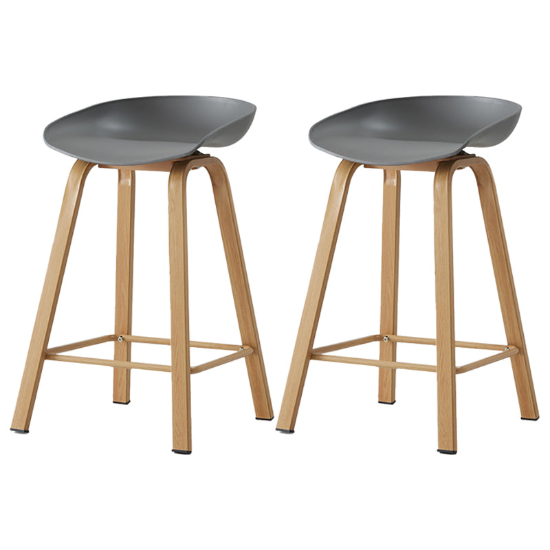 Scandinavian Style Bar-stool with Metal Legs Counter Stool for Kitchen Bar Dark Gray 2 Piece Set Clearhalo 'Bar Furniture' 'Bar Stools' 'bar_stools' 'furn' 'furn_bar_stools' 'furniture_bar_stools' 'Kitchen & Dining Furniture' 'kitchen&dining_furn' 'kitchen' 'kitchen_furn' Furniture' 4400766