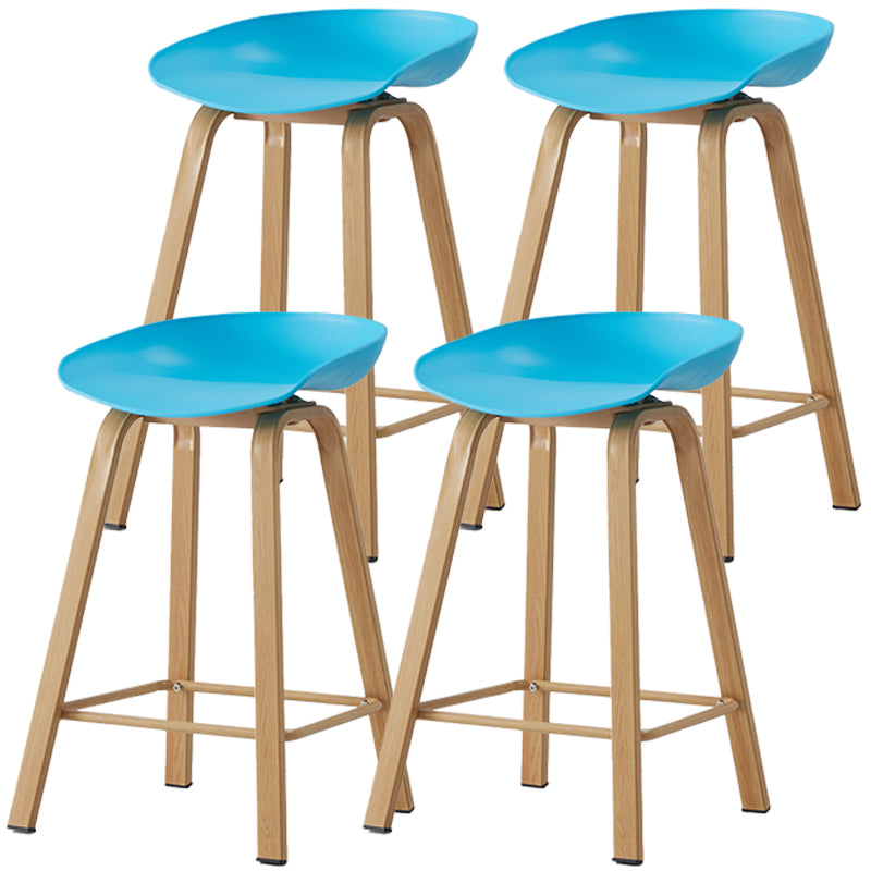 Scandinavian Style Bar-stool with Metal Legs Counter Stool for Kitchen Bar Blue 4 Piece Set Clearhalo 'Bar Furniture' 'Bar Stools' 'bar_stools' 'furn' 'furn_bar_stools' 'furniture_bar_stools' 'Kitchen & Dining Furniture' 'kitchen&dining_furn' 'kitchen' 'kitchen_furn' Furniture' 4400767