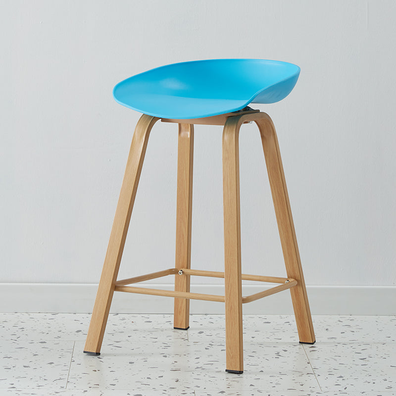 Scandinavian Style Bar-stool with Metal Legs Counter Stool for Kitchen Bar Blue 1 Piece Clearhalo 'Bar Furniture' 'Bar Stools' 'bar_stools' 'furn' 'furn_bar_stools' 'furniture_bar_stools' 'Kitchen & Dining Furniture' 'kitchen&dining_furn' 'kitchen' 'kitchen_furn' Furniture' 4400768