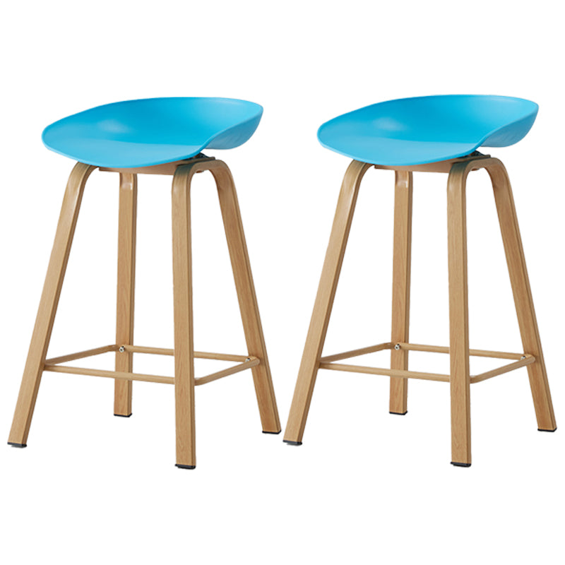 Scandinavian Style Bar-stool with Metal Legs Counter Stool for Kitchen Bar Blue 2 Piece Set Clearhalo 'Bar Furniture' 'Bar Stools' 'bar_stools' 'furn' 'furn_bar_stools' 'furniture_bar_stools' 'Kitchen & Dining Furniture' 'kitchen&dining_furn' 'kitchen' 'kitchen_furn' Furniture' 4400769