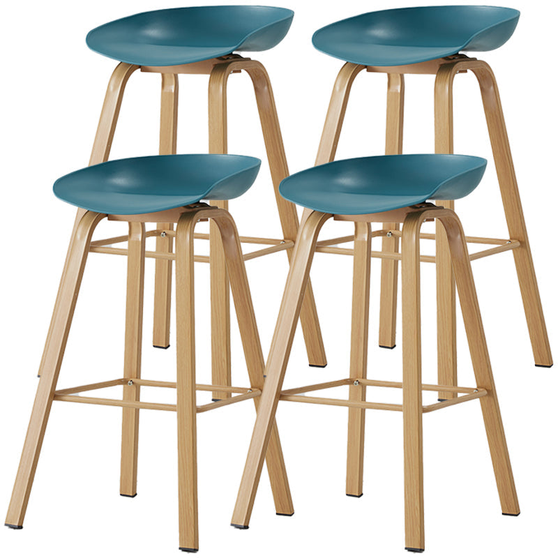 Scandinavian Style Bar-stool with Metal Legs Counter Stool for Kitchen Bar Dark Blue 4 Piece Set Clearhalo 'Bar Furniture' 'Bar Stools' 'bar_stools' 'furn' 'furn_bar_stools' 'furniture_bar_stools' 'Kitchen & Dining Furniture' 'kitchen&dining_furn' 'kitchen' 'kitchen_furn' Furniture' 4400770