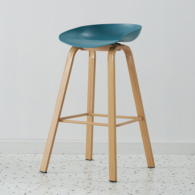 Scandinavian Style Bar-stool with Metal Legs Counter Stool for Kitchen Bar Dark Blue 1 Piece Clearhalo 'Bar Furniture' 'Bar Stools' 'bar_stools' 'furn' 'furn_bar_stools' 'furniture_bar_stools' 'Kitchen & Dining Furniture' 'kitchen&dining_furn' 'kitchen' 'kitchen_furn' Furniture' 4400771