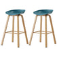 Scandinavian Style Bar-stool with Metal Legs Counter Stool for Kitchen Bar Dark Blue 2 Piece Set Clearhalo 'Bar Furniture' 'Bar Stools' 'bar_stools' 'furn' 'furn_bar_stools' 'furniture_bar_stools' 'Kitchen & Dining Furniture' 'kitchen&dining_furn' 'kitchen' 'kitchen_furn' Furniture' 4400772