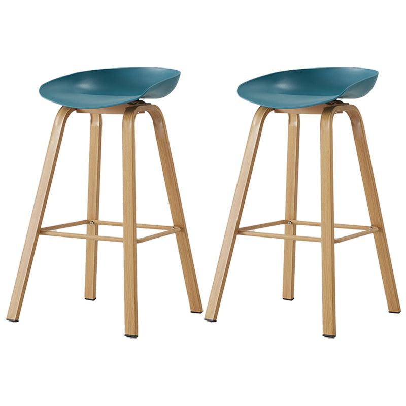 Scandinavian Style Bar-stool with Metal Legs Counter Stool for Kitchen Bar Dark Blue 2 Piece Set Clearhalo 'Bar Furniture' 'Bar Stools' 'bar_stools' 'furn' 'furn_bar_stools' 'furniture_bar_stools' 'Kitchen & Dining Furniture' 'kitchen&dining_furn' 'kitchen' 'kitchen_furn' Furniture' 4400772
