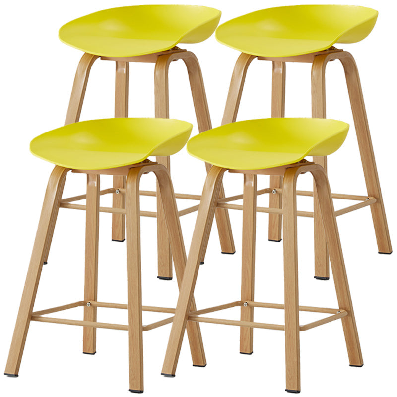 Scandinavian Style Bar-stool with Metal Legs Counter Stool for Kitchen Bar Yellow 4 Piece Set Clearhalo 'Bar Furniture' 'Bar Stools' 'bar_stools' 'furn' 'furn_bar_stools' 'furniture_bar_stools' 'Kitchen & Dining Furniture' 'kitchen&dining_furn' 'kitchen' 'kitchen_furn' Furniture' 4400773