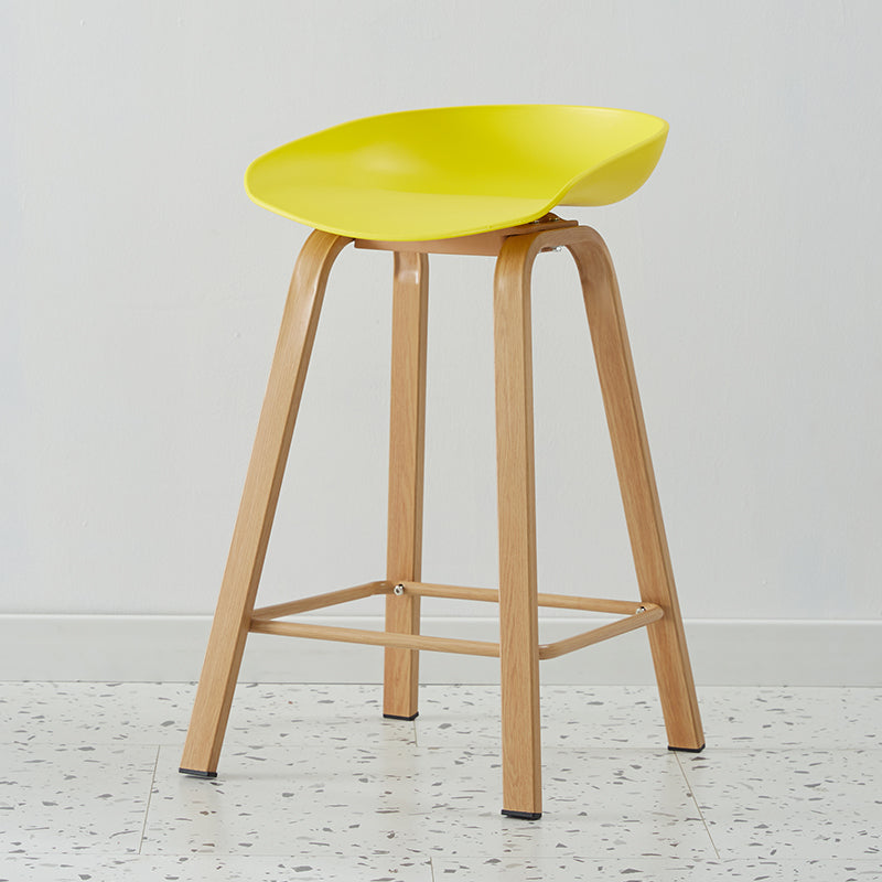 Scandinavian Style Bar-stool with Metal Legs Counter Stool for Kitchen Bar Yellow 1 Piece Clearhalo 'Bar Furniture' 'Bar Stools' 'bar_stools' 'furn' 'furn_bar_stools' 'furniture_bar_stools' 'Kitchen & Dining Furniture' 'kitchen&dining_furn' 'kitchen' 'kitchen_furn' Furniture' 4400774