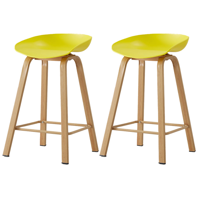 Scandinavian Style Bar-stool with Metal Legs Counter Stool for Kitchen Bar Yellow 2 Piece Set Clearhalo 'Bar Furniture' 'Bar Stools' 'bar_stools' 'furn' 'furn_bar_stools' 'furniture_bar_stools' 'Kitchen & Dining Furniture' 'kitchen&dining_furn' 'kitchen' 'kitchen_furn' Furniture' 4400775