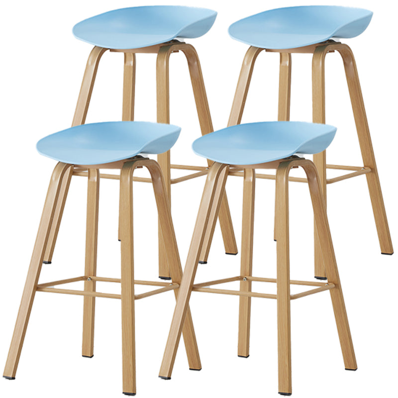 Scandinavian Style Bar-stool with Metal Legs Counter Stool for Kitchen Bar Light Blue 4 Piece Set Clearhalo 'Bar Furniture' 'Bar Stools' 'bar_stools' 'furn' 'furn_bar_stools' 'furniture_bar_stools' 'Kitchen & Dining Furniture' 'kitchen&dining_furn' 'kitchen' 'kitchen_furn' Furniture' 4400776