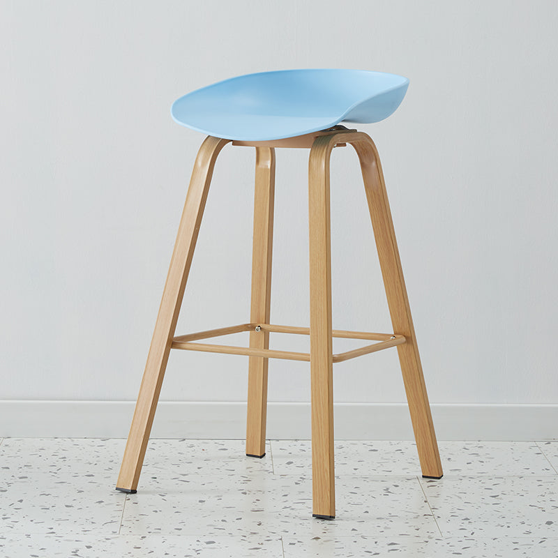 Scandinavian Style Bar-stool with Metal Legs Counter Stool for Kitchen Bar Light Blue 1 Piece Clearhalo 'Bar Furniture' 'Bar Stools' 'bar_stools' 'furn' 'furn_bar_stools' 'furniture_bar_stools' 'Kitchen & Dining Furniture' 'kitchen&dining_furn' 'kitchen' 'kitchen_furn' Furniture' 4400777