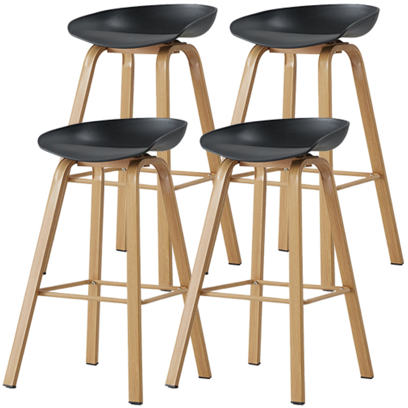 Scandinavian Style Bar-stool with Metal Legs Counter Stool for Kitchen Bar Black 4 Piece Set Clearhalo 'Bar Furniture' 'Bar Stools' 'bar_stools' 'furn' 'furn_bar_stools' 'furniture_bar_stools' 'Kitchen & Dining Furniture' 'kitchen&dining_furn' 'kitchen' 'kitchen_furn' Furniture' 4400779