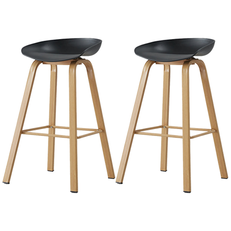 Scandinavian Style Bar-stool with Metal Legs Counter Stool for Kitchen Bar Black 2 Piece Set Clearhalo 'Bar Furniture' 'Bar Stools' 'bar_stools' 'furn' 'furn_bar_stools' 'furniture_bar_stools' 'Kitchen & Dining Furniture' 'kitchen&dining_furn' 'kitchen' 'kitchen_furn' Furniture' 4400781