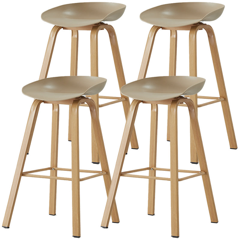 Scandinavian Style Bar-stool with Metal Legs Counter Stool for Kitchen Bar Khaki 4 Piece Set Clearhalo 'Bar Furniture' 'Bar Stools' 'bar_stools' 'furn' 'furn_bar_stools' 'furniture_bar_stools' 'Kitchen & Dining Furniture' 'kitchen&dining_furn' 'kitchen' 'kitchen_furn' Furniture' 4400782
