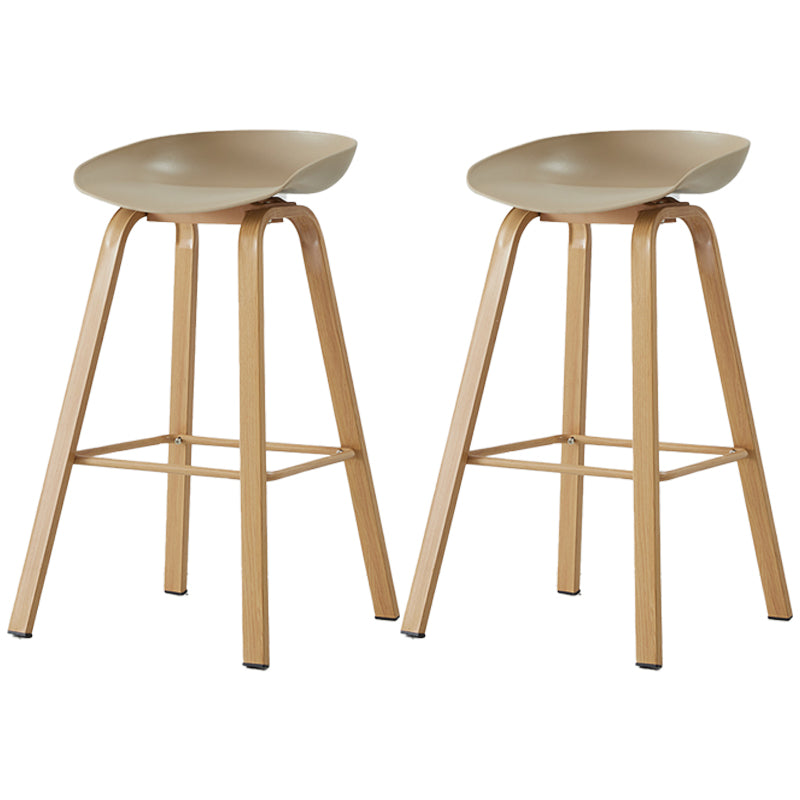 Scandinavian Style Bar-stool with Metal Legs Counter Stool for Kitchen Bar Khaki 2 Piece Set Clearhalo 'Bar Furniture' 'Bar Stools' 'bar_stools' 'furn' 'furn_bar_stools' 'furniture_bar_stools' 'Kitchen & Dining Furniture' 'kitchen&dining_furn' 'kitchen' 'kitchen_furn' Furniture' 4400784