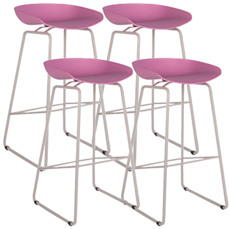 Scandinavian Style Bar-stool with Bucket Seat Counter Stool for Kitchen Bar Pink 4 Piece Set Clearhalo 'Bar Furniture' 'Bar Stools' 'bar_stools' 'furn' 'furn_bar_stools' 'furniture_bar_stools' 'Kitchen & Dining Furniture' 'kitchen&dining_furn' 'kitchen' 'kitchen_furn' Furniture' 4400787