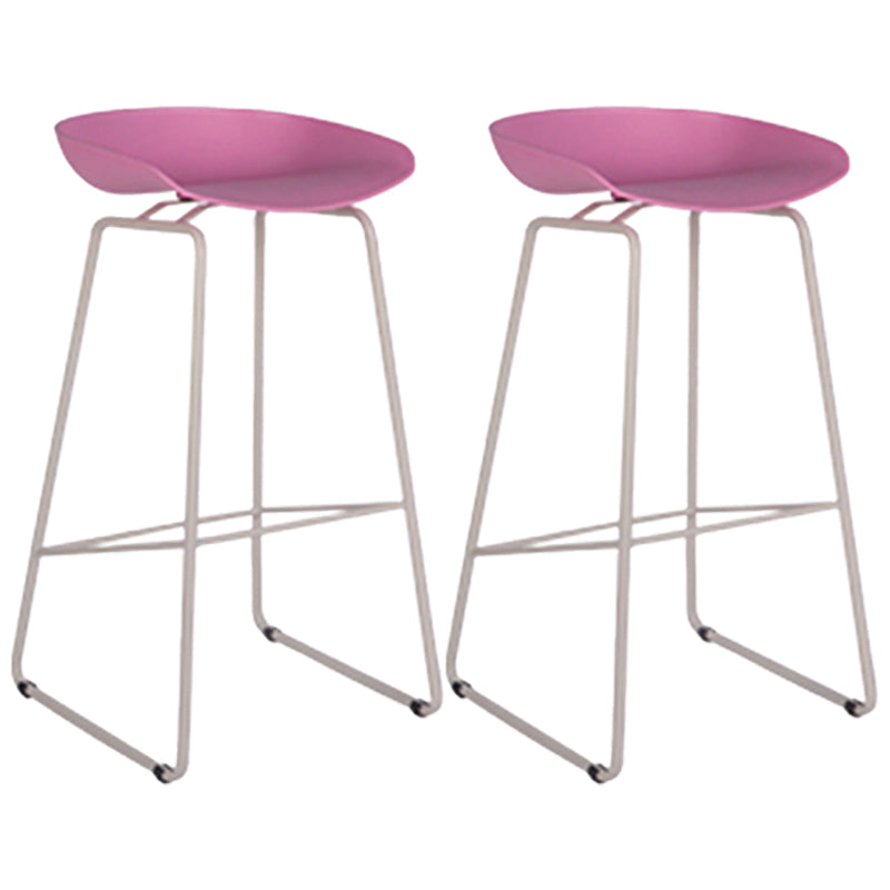 Scandinavian Style Bar-stool with Bucket Seat Counter Stool for Kitchen Bar Pink 2 Piece Set Clearhalo 'Bar Furniture' 'Bar Stools' 'bar_stools' 'furn' 'furn_bar_stools' 'furniture_bar_stools' 'Kitchen & Dining Furniture' 'kitchen&dining_furn' 'kitchen' 'kitchen_furn' Furniture' 4400791