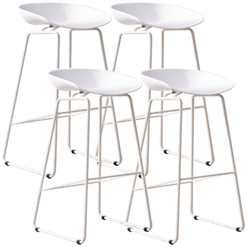 Scandinavian Style Bar-stool with Bucket Seat Counter Stool for Kitchen Bar White 4 Piece Set Clearhalo 'Bar Furniture' 'Bar Stools' 'bar_stools' 'furn' 'furn_bar_stools' 'furniture_bar_stools' 'Kitchen & Dining Furniture' 'kitchen&dining_furn' 'kitchen' 'kitchen_furn' Furniture' 4400799
