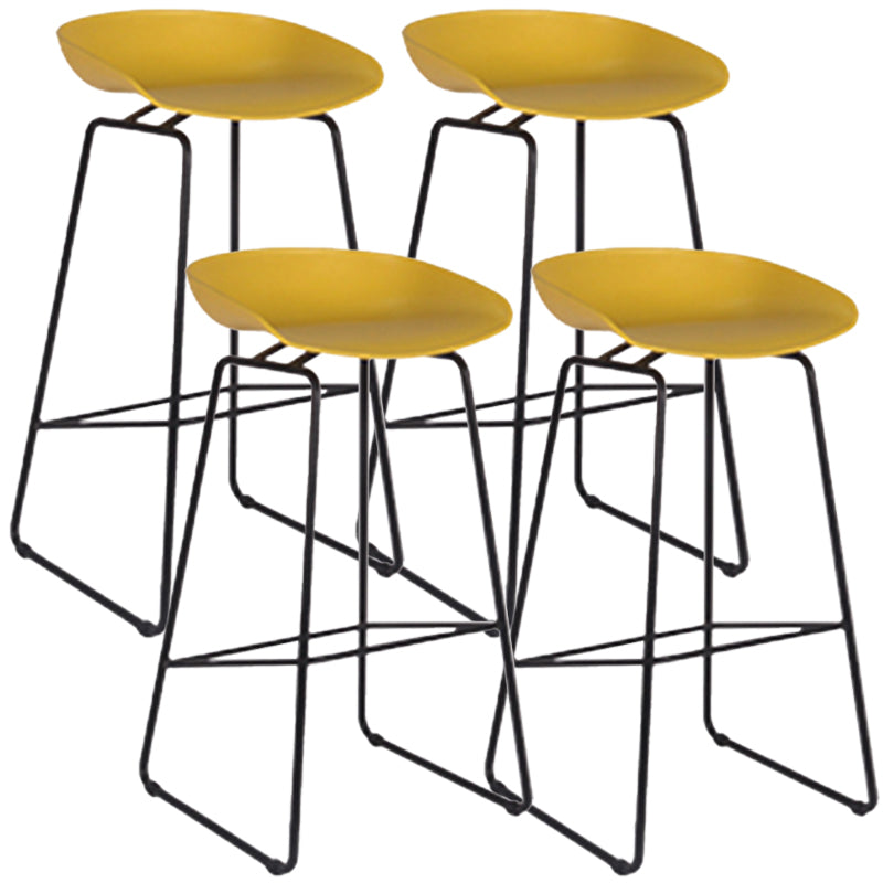 Scandinavian Style Bar-stool with Bucket Seat Counter Stool for Kitchen Bar Yellow 4 Piece Set Clearhalo 'Bar Furniture' 'Bar Stools' 'bar_stools' 'furn' 'furn_bar_stools' 'furniture_bar_stools' 'Kitchen & Dining Furniture' 'kitchen&dining_furn' 'kitchen' 'kitchen_furn' Furniture' 4400804