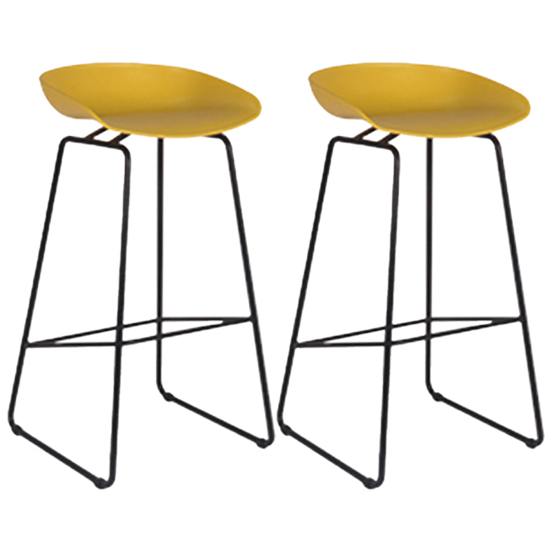 Scandinavian Style Bar-stool with Bucket Seat Counter Stool for Kitchen Bar Yellow 2 Piece Set Clearhalo 'Bar Furniture' 'Bar Stools' 'bar_stools' 'furn' 'furn_bar_stools' 'furniture_bar_stools' 'Kitchen & Dining Furniture' 'kitchen&dining_furn' 'kitchen' 'kitchen_furn' Furniture' 4400808