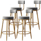Scandinavian Style Bar Stool Metal Legs Round Seat Counter Stool for Kitchen Bar Grey 4 Piece Set Clearhalo 'Bar Furniture' 'Bar Stools' 'bar_stools' 'furn' 'furn_bar_stools' 'furniture_bar_stools' 'Kitchen & Dining Furniture' 'kitchen&dining_furn' 'kitchen' 'kitchen_furn' Furniture' 4400825