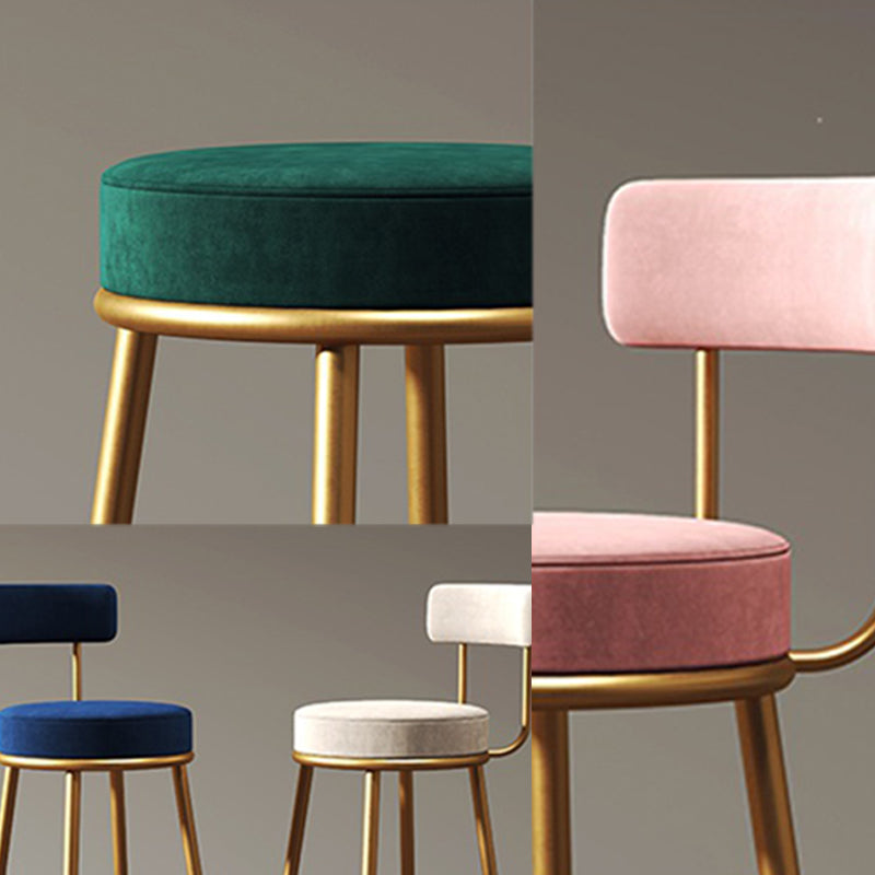 Scandinavian Style Bar Stool Metal Legs Round Seat Counter Stool for Kitchen Bar Clearhalo 'Bar Furniture' 'Bar Stools' 'bar_stools' 'furn' 'furn_bar_stools' 'furniture_bar_stools' 'Kitchen & Dining Furniture' 'kitchen&dining_furn' 'kitchen' 'kitchen_furn' Furniture' 4400830