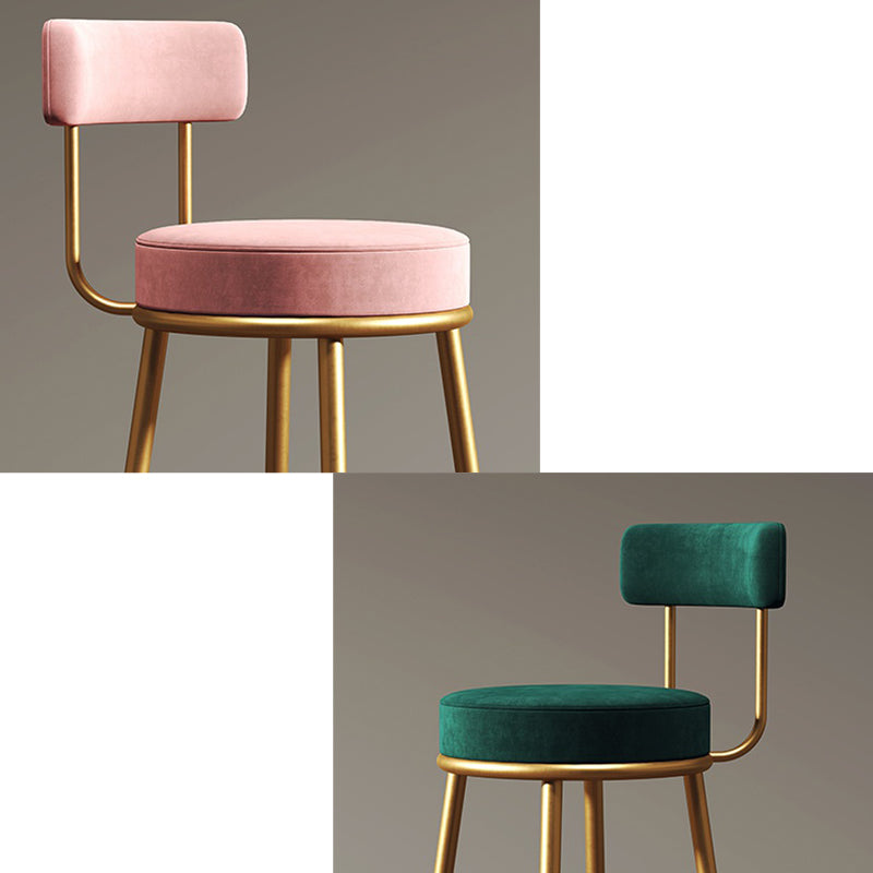 Scandinavian Style Bar Stool Metal Legs Round Seat Counter Stool for Kitchen Bar Clearhalo 'Bar Furniture' 'Bar Stools' 'bar_stools' 'furn' 'furn_bar_stools' 'furniture_bar_stools' 'Kitchen & Dining Furniture' 'kitchen&dining_furn' 'kitchen' 'kitchen_furn' Furniture' 4400832