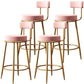 Scandinavian Style Bar Stool Metal Legs Round Seat Counter Stool for Kitchen Bar Pink 4 Piece Set Clearhalo 'Bar Furniture' 'Bar Stools' 'bar_stools' 'furn' 'furn_bar_stools' 'furniture_bar_stools' 'Kitchen & Dining Furniture' 'kitchen&dining_furn' 'kitchen' 'kitchen_furn' Furniture' 4400835