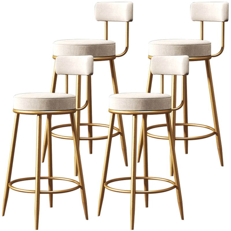 Scandinavian Style Bar Stool Metal Legs Round Seat Counter Stool for Kitchen Bar White 4 Piece Set Clearhalo 'Bar Furniture' 'Bar Stools' 'bar_stools' 'furn' 'furn_bar_stools' 'furniture_bar_stools' 'Kitchen & Dining Furniture' 'kitchen&dining_furn' 'kitchen' 'kitchen_furn' Furniture' 4400838