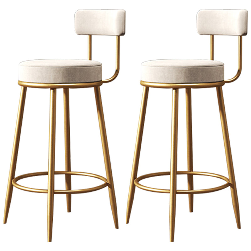 Scandinavian Style Bar Stool Metal Legs Round Seat Counter Stool for Kitchen Bar White 2 Piece Set Clearhalo 'Bar Furniture' 'Bar Stools' 'bar_stools' 'furn' 'furn_bar_stools' 'furniture_bar_stools' 'Kitchen & Dining Furniture' 'kitchen&dining_furn' 'kitchen' 'kitchen_furn' Furniture' 4400840