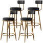Scandinavian Style Bar Stool Metal Legs Round Seat Counter Stool for Kitchen Bar Black 4 Piece Set Clearhalo 'Bar Furniture' 'Bar Stools' 'bar_stools' 'furn' 'furn_bar_stools' 'furniture_bar_stools' 'Kitchen & Dining Furniture' 'kitchen&dining_furn' 'kitchen' 'kitchen_furn' Furniture' 4400841