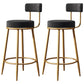 Scandinavian Style Bar Stool Metal Legs Round Seat Counter Stool for Kitchen Bar Black 2 Piece Set Clearhalo 'Bar Furniture' 'Bar Stools' 'bar_stools' 'furn' 'furn_bar_stools' 'furniture_bar_stools' 'Kitchen & Dining Furniture' 'kitchen&dining_furn' 'kitchen' 'kitchen_furn' Furniture' 4400842
