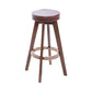 Modern Counter Bar Stool Armless Leather Bar Stool with Footrest and Swivel, Wood Base Brown Brown 1 Piece Clearhalo 'Bar Furniture' 'Bar Stools' 'bar_stools' 'furn' 'furn_bar_stools' 'furniture_bar_stools' 'Kitchen & Dining Furniture' 'kitchen&dining_furn' 'kitchen' 'kitchen_furn' Furniture' 4400901