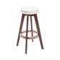 Modern Counter Bar Stool Armless Leather Bar Stool with Footrest and Swivel, Wood Base Brown Beige 1 Piece Clearhalo 'Bar Furniture' 'Bar Stools' 'bar_stools' 'furn' 'furn_bar_stools' 'furniture_bar_stools' 'Kitchen & Dining Furniture' 'kitchen&dining_furn' 'kitchen' 'kitchen_furn' Furniture' 4400902