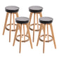 Modern Counter Bar Stool Armless Leather Bar Stool with Footrest and Swivel, Wood Base Natural Black 4 Piece Set Clearhalo 'Bar Furniture' 'Bar Stools' 'bar_stools' 'furn' 'furn_bar_stools' 'furniture_bar_stools' 'Kitchen & Dining Furniture' 'kitchen&dining_furn' 'kitchen' 'kitchen_furn' Furniture' 4400911