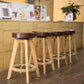 Modern Counter Bar Stool Armless Leather Bar Stool with Footrest and Swivel, Wood Base Clearhalo 'Bar Furniture' 'Bar Stools' 'bar_stools' 'furn' 'furn_bar_stools' 'furniture_bar_stools' 'Kitchen & Dining Furniture' 'kitchen&dining_furn' 'kitchen' 'kitchen_furn' Furniture' 4400912