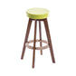 Modern Counter Bar Stool Armless Leather Bar Stool with Footrest and Swivel, Wood Base Brown Aqua 1 Piece Clearhalo 'Bar Furniture' 'Bar Stools' 'bar_stools' 'furn' 'furn_bar_stools' 'furniture_bar_stools' 'Kitchen & Dining Furniture' 'kitchen&dining_furn' 'kitchen' 'kitchen_furn' Furniture' 4400913