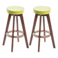 Modern Counter Bar Stool Armless Leather Bar Stool with Footrest and Swivel, Wood Base Brown Aqua 2 Piece Set Clearhalo 'Bar Furniture' 'Bar Stools' 'bar_stools' 'furn' 'furn_bar_stools' 'furniture_bar_stools' 'Kitchen & Dining Furniture' 'kitchen&dining_furn' 'kitchen' 'kitchen_furn' Furniture' 4400914