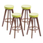 Modern Counter Bar Stool Armless Leather Bar Stool with Footrest and Swivel, Wood Base Brown Aqua 4 Piece Set Clearhalo 'Bar Furniture' 'Bar Stools' 'bar_stools' 'furn' 'furn_bar_stools' 'furniture_bar_stools' 'Kitchen & Dining Furniture' 'kitchen&dining_furn' 'kitchen' 'kitchen_furn' Furniture' 4400915