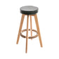 Modern Counter Bar Stool Armless Leather Bar Stool with Footrest and Swivel, Wood Base Natural Green 1 Piece Clearhalo 'Bar Furniture' 'Bar Stools' 'bar_stools' 'furn' 'furn_bar_stools' 'furniture_bar_stools' 'Kitchen & Dining Furniture' 'kitchen&dining_furn' 'kitchen' 'kitchen_furn' Furniture' 4400919