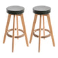 Modern Counter Bar Stool Armless Leather Bar Stool with Footrest and Swivel, Wood Base Natural Green 2 Piece Set Clearhalo 'Bar Furniture' 'Bar Stools' 'bar_stools' 'furn' 'furn_bar_stools' 'furniture_bar_stools' 'Kitchen & Dining Furniture' 'kitchen&dining_furn' 'kitchen' 'kitchen_furn' Furniture' 4400920
