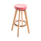 Modern Counter Bar Stool Armless Leather Bar Stool with Footrest and Swivel, Wood Base Natural Pink 1 Piece Clearhalo 'Bar Furniture' 'Bar Stools' 'bar_stools' 'furn' 'furn_bar_stools' 'furniture_bar_stools' 'Kitchen & Dining Furniture' 'kitchen&dining_furn' 'kitchen' 'kitchen_furn' Furniture' 4400925