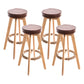 Modern Counter Bar Stool Armless Leather Bar Stool with Footrest and Swivel, Wood Base Natural Brown 4 Piece Set Clearhalo 'Bar Furniture' 'Bar Stools' 'bar_stools' 'furn' 'furn_bar_stools' 'furniture_bar_stools' 'Kitchen & Dining Furniture' 'kitchen&dining_furn' 'kitchen' 'kitchen_furn' Furniture' 4400930