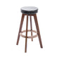 Modern Counter Bar Stool Armless Leather Bar Stool with Footrest and Swivel, Wood Base Brown Black 1 Piece Clearhalo 'Bar Furniture' 'Bar Stools' 'bar_stools' 'furn' 'furn_bar_stools' 'furniture_bar_stools' 'Kitchen & Dining Furniture' 'kitchen&dining_furn' 'kitchen' 'kitchen_furn' Furniture' 4400931