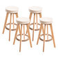 Modern Counter Bar Stool Armless Leather Bar Stool with Footrest and Swivel, Wood Base Natural Beige 4 Piece Set Clearhalo 'Bar Furniture' 'Bar Stools' 'bar_stools' 'furn' 'furn_bar_stools' 'furniture_bar_stools' 'Kitchen & Dining Furniture' 'kitchen&dining_furn' 'kitchen' 'kitchen_furn' Furniture' 4400936