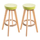 Modern Counter Bar Stool Armless Leather Bar Stool with Footrest and Swivel, Wood Base Natural Aqua 2 Piece Set Clearhalo 'Bar Furniture' 'Bar Stools' 'bar_stools' 'furn' 'furn_bar_stools' 'furniture_bar_stools' 'Kitchen & Dining Furniture' 'kitchen&dining_furn' 'kitchen' 'kitchen_furn' Furniture' 4400938