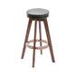 Modern Counter Bar Stool Armless Leather Bar Stool with Footrest and Swivel, Wood Base Brown Green 1 Piece Clearhalo 'Bar Furniture' 'Bar Stools' 'bar_stools' 'furn' 'furn_bar_stools' 'furniture_bar_stools' 'Kitchen & Dining Furniture' 'kitchen&dining_furn' 'kitchen' 'kitchen_furn' Furniture' 4400940