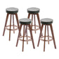 Modern Counter Bar Stool Armless Leather Bar Stool with Footrest and Swivel, Wood Base Brown Green 4 Piece Set Clearhalo 'Bar Furniture' 'Bar Stools' 'bar_stools' 'furn' 'furn_bar_stools' 'furniture_bar_stools' 'Kitchen & Dining Furniture' 'kitchen&dining_furn' 'kitchen' 'kitchen_furn' Furniture' 4400942