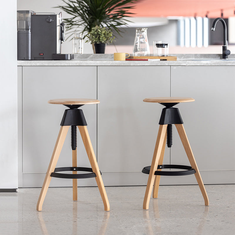 Adjustable Counter Bar Stool Armless Wood Bar Stool with Footrest and Swivel Clearhalo 'Bar Furniture' 'Bar Stools' 'bar_stools' 'furn' 'furn_bar_stools' 'furniture_bar_stools' 'Kitchen & Dining Furniture' 'kitchen&dining_furn' 'kitchen' 'kitchen_furn' Furniture' 4400946
