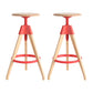 Adjustable Counter Bar Stool Armless Wood Bar Stool with Footrest and Swivel Red 2 Piece Set Clearhalo 'Bar Furniture' 'Bar Stools' 'bar_stools' 'furn' 'furn_bar_stools' 'furniture_bar_stools' 'Kitchen & Dining Furniture' 'kitchen&dining_furn' 'kitchen' 'kitchen_furn' Furniture' 4400947