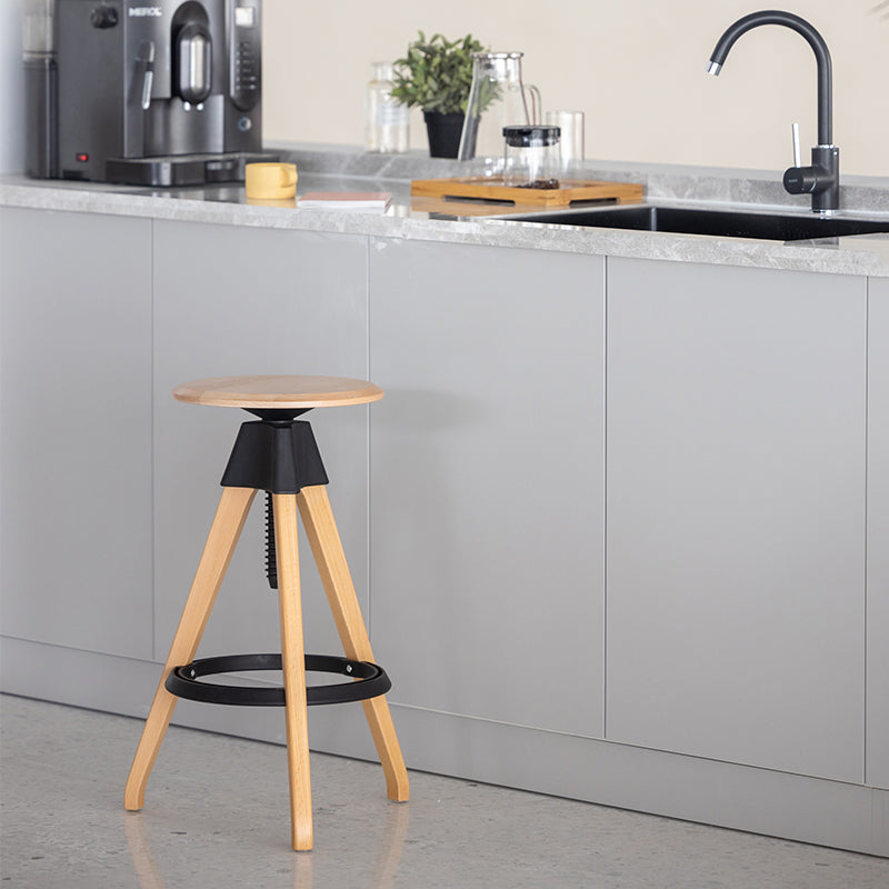 Adjustable Counter Bar Stool Armless Wood Bar Stool with Footrest and Swivel Clearhalo 'Bar Furniture' 'Bar Stools' 'bar_stools' 'furn' 'furn_bar_stools' 'furniture_bar_stools' 'Kitchen & Dining Furniture' 'kitchen&dining_furn' 'kitchen' 'kitchen_furn' Furniture' 4400948