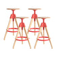 Adjustable Counter Bar Stool Armless Wood Bar Stool with Footrest and Swivel Red 4 Piece Set Clearhalo 'Bar Furniture' 'Bar Stools' 'bar_stools' 'furn' 'furn_bar_stools' 'furniture_bar_stools' 'Kitchen & Dining Furniture' 'kitchen&dining_furn' 'kitchen' 'kitchen_furn' Furniture' 4400949
